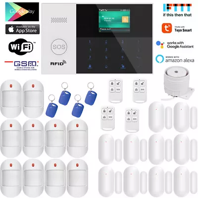 E14 WiFi Tuya APP Wireless Wired Home Security Alarm Burglar System+Alexa+Google • $266.99