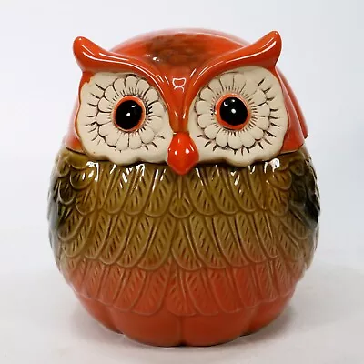 Cracker Barrel Owl Cookie Jar Fall Autumn Ceramic Stoneware Holiday Decor MCM • $23.99