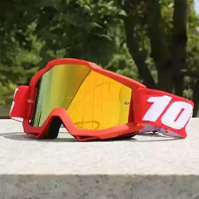 100% STRATA 2 Skiing ATV Motocross Glasses Goggles CLEAR OR MIRROR LENS • $19.99