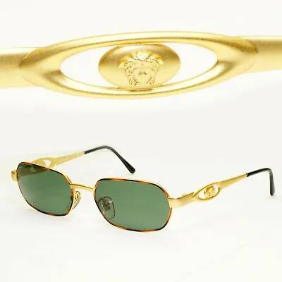 Gianni Versace 1996 Vintage Mens Metal Gold Medusa Sunglasses MOD S81 COL 14M • $247.61