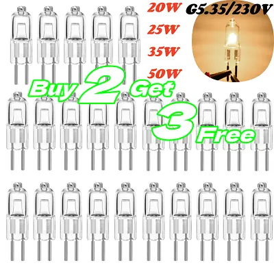 5X G5.3 Halogen Capsule Light Bulb Replace LED Bulbs Lamps AC 2Pin 12V 20W-50W • £3.21