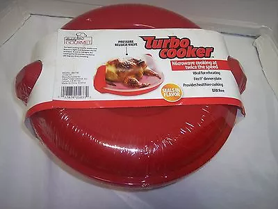 Microwave TURBO COOKER Handy Gourmet  Cooker  Fits 9  Dinner  Plate BPA Free  • $25.59