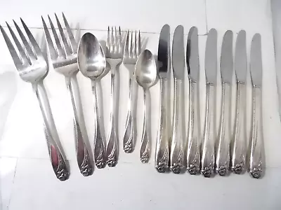 1847 Rogers Silverplate Flatware  Daffodil Pattern 13 Mixed Pieces • $25.95