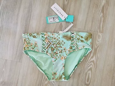 Bnwt Seafolly Wife Side Retro Fresh Mint Bikini Bottoms UK 6 • £18