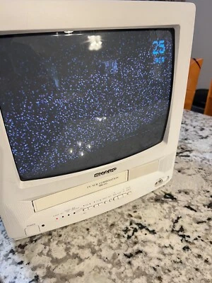 $70 • Buy SHARP TV + VCR Combo 13  CRT Retro Gaming 13VT-L150 (White) W/Remote