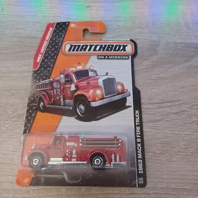 Matchbox 1/64 Diecast MBX Heroic Rescue On A Mission  Red 1963 Mack B Fire Truck • $7.99