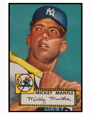 Mickey Mantle Wall Art Rookie Topps 8x10 Picture Celebrity Print • $3.98