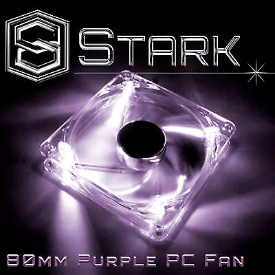 Purple 80mm 4-LED Quad Light Neon PC Computer Case Clear Cooling Fan Mod X1 • $11.79