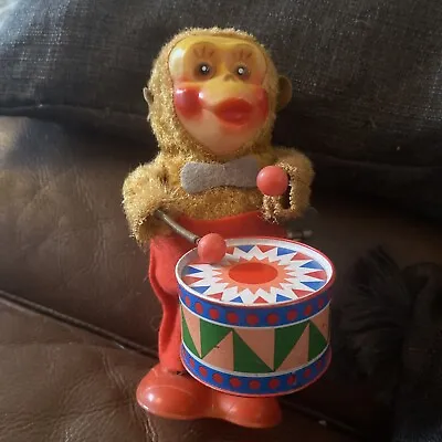 £0.99 • Buy Vintage Wind Up Toy Monkey Playing Drum Made In Hong Kong Fully Working