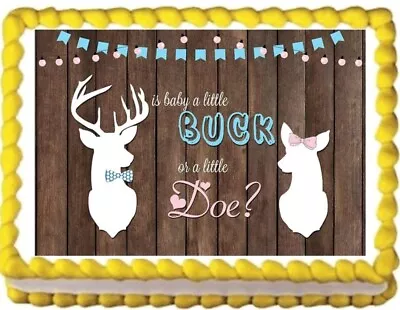 Gender Reveal Buck Or Doe Deer Image Edible Cake Topper Frostings • $14.47