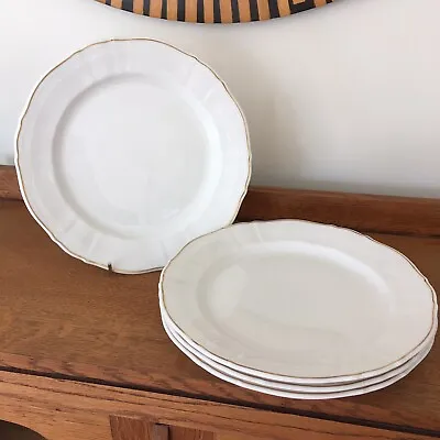 4 X Royal Doulton Hallmark Side Salad Plates Gold Trim • £7.99