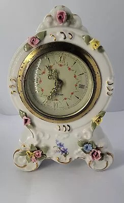 VINTAGE MERCEDES Dresden Mechanical Mantel Clock German Made 6x4 Wind Up Ticktoc • $74