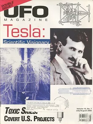 UFO MAGAZINE ~ July/August 2000 ~ Vol. 15 No. 7 ~ TESLA ~ B-3-3 • $9.99