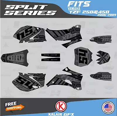 Graphics Kit For Yamaha YZ250F & YZ450F (2006-2009) YZ 250F YZ 450F Split -Smoke • $108.99