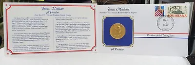 The Presidential Medals Cover Collection James Madison 4th President Stamp • $6.43
