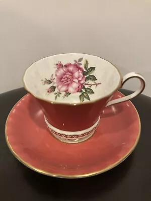 $30 • Buy AYNSLEY Peach And Gold With Pink Rose Fine Bone China, Made In England