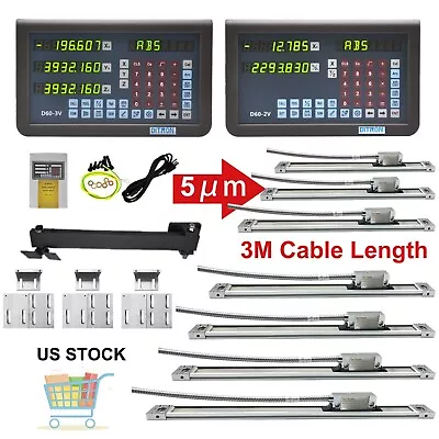 2/3Axis DRO 5um Magnetic Scale DRO Digital Readout Display Lathe MachineUS Stock • $118.80