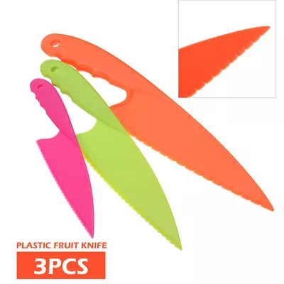 3 Pcs Lettuce Salad Knife Fruit Tomato Cabbage Slicer Soft Fruit Vegetables Tool • £4.79