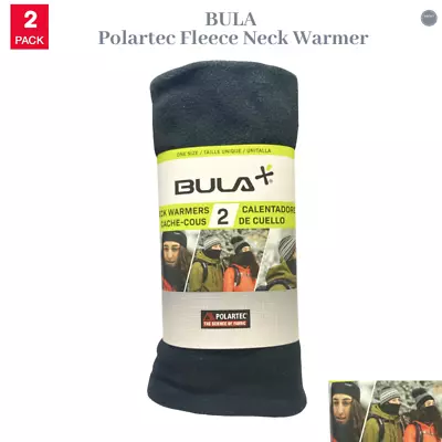 Neck Warmer For Winter 2 Pack Polartec Double Layer Fleece (Black) From Bula+ • $4.99