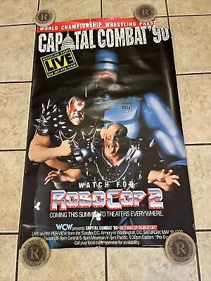 Vintage Wcw Capital Combat 1990 Original Poster Robocop Nwa Nwo Wwf Wwe Legends • $199.99