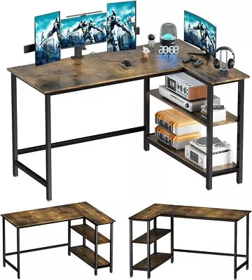 L Shaped Desk 43 In Gaming Desk Computer Corner Desk Home Writing Desk W/Shelf • $62.98