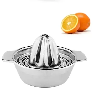 Stainless Steel Citrus Juicer-Manual Hand Press Lemon Squeezer W Bowl & Strainer • $9.99