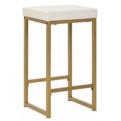 TREXM 3pc Modern Pub Set Faux Marble Countertop Bar Stools White/Gold • $223.16