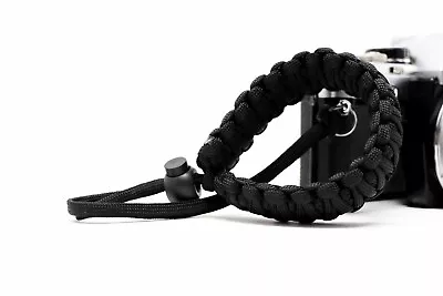 Paracord Camera Wrist Strap Fully Adjustable Black With Split Ring • £4.49
