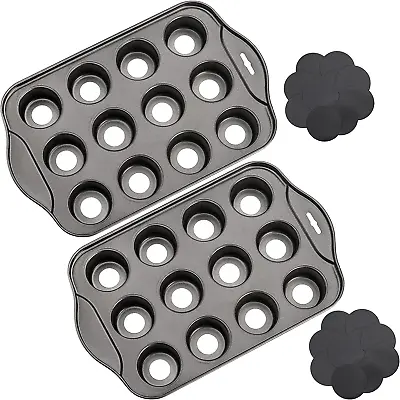 2 Pack 12 Cavity Mini Cheesecake Pan With Removable Bottom • $35.16