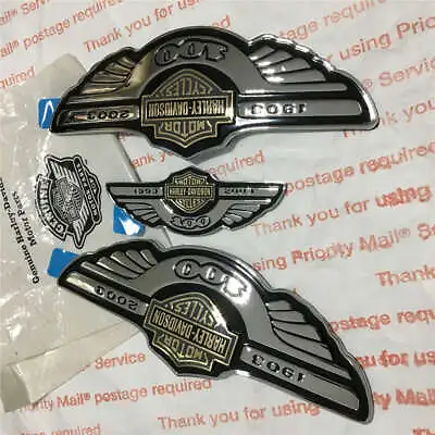 100th Anniversary Gas Fuel Tank Emblem Medallion Badge Harley Davidson FLT DYNA • $234.98