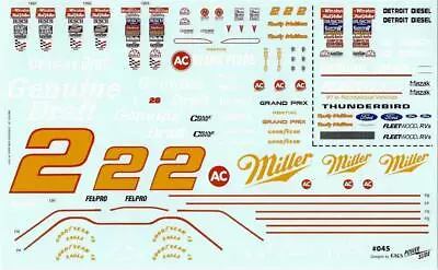 Powerslide 045 #2 Miller Genuine Draft 1991-92 Rusty Wallace Decal Nascar • $13