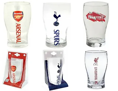 £10.99 • Buy Football Pint Beer Glass - Arsenal Liverpool Tottenham Manchester United Gift
