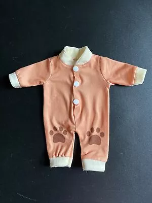 $7.25 • Buy 12  13  Boy Or Girl Doll Clothes Baby Alive Orange Paw Print Romper Or Sleeper