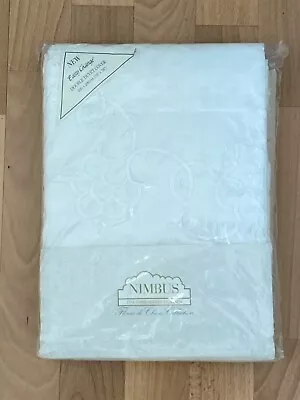 Vintage Unopened Nimbus Embroidered White Double Duvet Cover ROSALIE Fleur Chine • £45