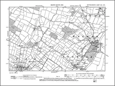 Kelham Averham Upton Old Map Nottinghamshire 1900: 30SW Repro • £18.99