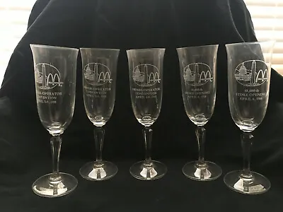 Set Of 5 1988 McDonalds 10000th Store Opening Owner Convention Toasting Glasses • $25.50