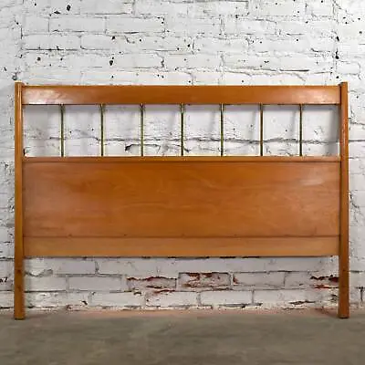 Paul McCobb Planner Group Mid Century Modern Full-Size Headboard Brass & Birch • $995