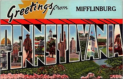 Large Letter Greetings From Mifflinburg PA C1943 Vintage Postcard T71 • $8.69