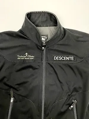$48 • Buy Descente Softshell Jacket Mens Medium Black Full Zip Beaver Creek Ski Logo