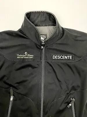 Descente Softshell Jacket Mens Medium Black Full Zip Beaver Creek Ski Logo • $29