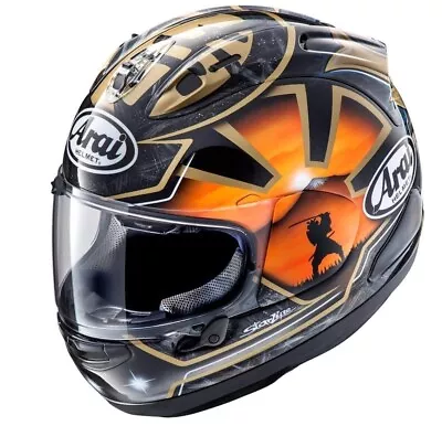 ARAI RX-7X PEDROSA SAMURAI SPIRIT GOLD FULL FACE HELMET Size M(57-58cm) • $618.99