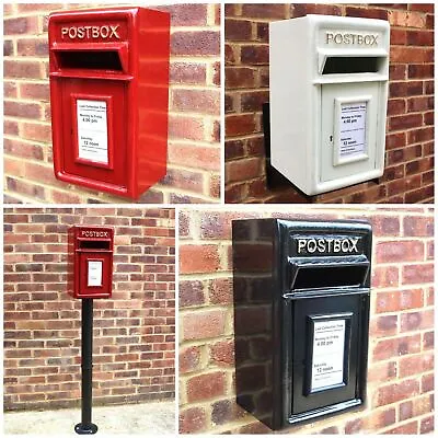 Royal Mail Postbox Cast Iron  Letter Box Pillar Option On Stand/Wall Mount ER GR • $136.96