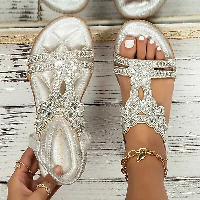 Sandals Ankle Strap Women Comfort With Elastic Bohemian Beach Shoes Casual • $28.47