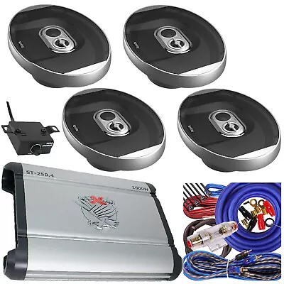 4x Infinity 720W 6 X9  + SoundXtreme  1000W 4 Channel Amplifier + Amp Kit • $259.99