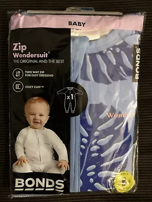 Bonds Blue Monstera Leaves Leaf Wondersuit Zippy (Size 3) BNIP • $19.95