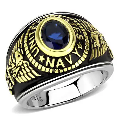 United States US Navy USN Stainless Steel Gold Plate Military Ring US Seller • $17.88