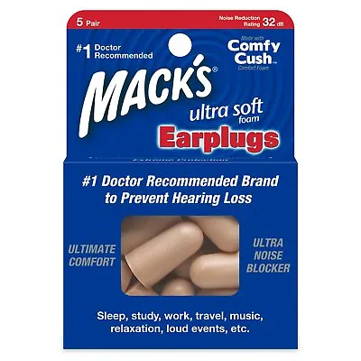 Mack's Ultra Ear Plugs (5 Pair) - Beige • £7.95