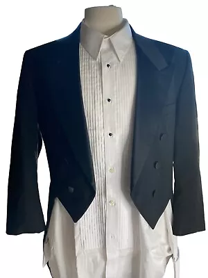 Formal Black Tuxedo Suit Coat Tails Tailcoat Mens Size 44L Prom Wedding Graduate • $54.97