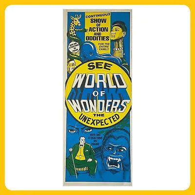 World Of Wonders Vintage Poster 9x23” Sideshow Circus Carnival Freaks Browning • $101.15