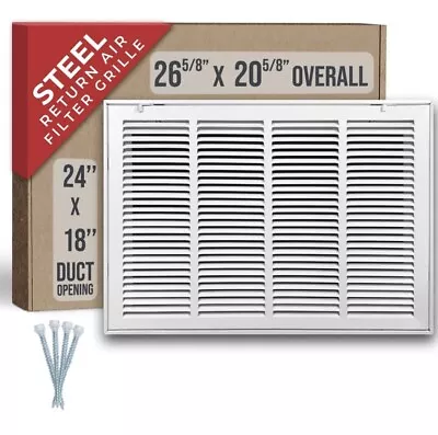 24 W X 18 H [Duct Opening Size] Steel Return Air Filter Grille [Removable Door] • $20